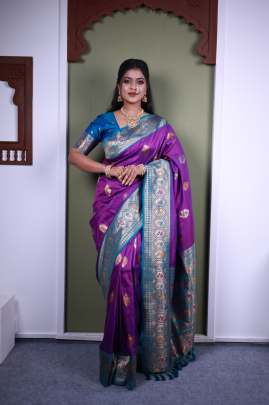 Asawali Paithani sattin silk designer saree