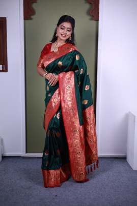 Asawali Paithani sattin silk designer saree