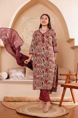 Cotton Kurti Pent & Dupatta Set Cotton kurti seat 