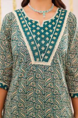 Cotton Kurti Pent & Dupatta Set Cotton kurti seat 