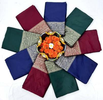 BEAUTIFUL RICH PALLU & JACQUARD WORK Lichi Silk Saree