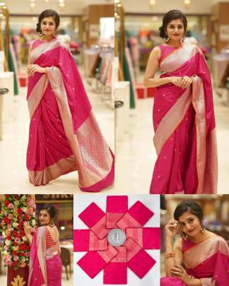 BEAUTIFUL RICH PALLU & JACQUARD WORK  Lichi Silk Saree