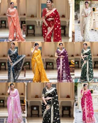  BEAUTIFUL RICH PALLU & JACQUARD WORK ON ALL OVER THE SAREE. Lichi Silk Saree