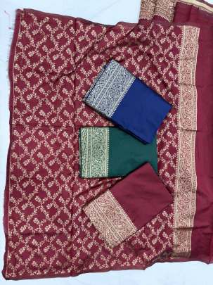 BEAUTIFUL RICH PALLU & JACQUARD WORK Lichi Silk Saree