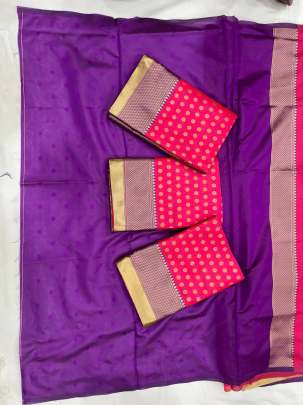 BEAUTIFUL RICH PALLU & JACQUARD WORK ON ALL OVER THE SAREE. Lichi Silk Saree