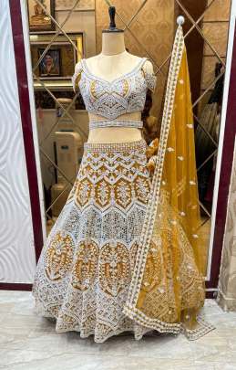 BUTTERFLY NET WITH HAVEY CHAIN WORK Lehenga Choli All