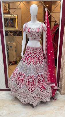BUTTERFLY NET WITH HAVEY CHAIN WORK Lehenga Choli All