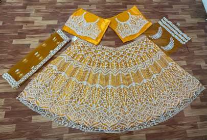 BUTTERFLY NET WITH HAVEY CHAIN WORK Lehenga Choli All