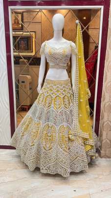 BUTTERFLY NET WITH HAVEY CHAIN WORK Lehenga Choli All