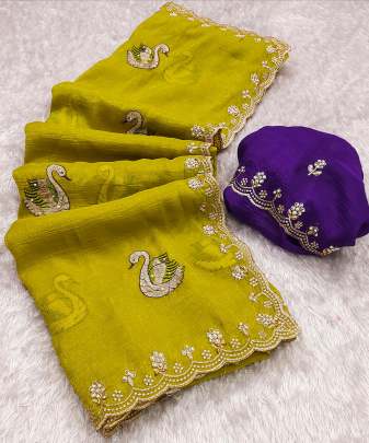 Beautiful Party wear saree sattin silk designer saree