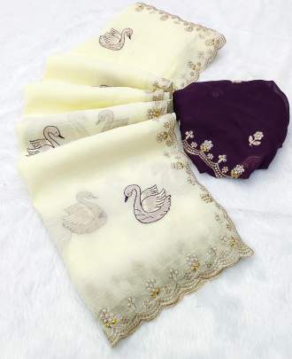 Beautiful Party wear saree sattin silk designer saree