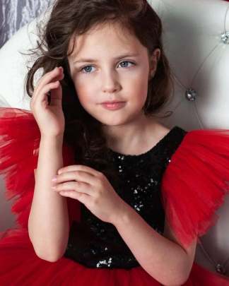 Beautiful Red Soft Net Kids Gown  gown