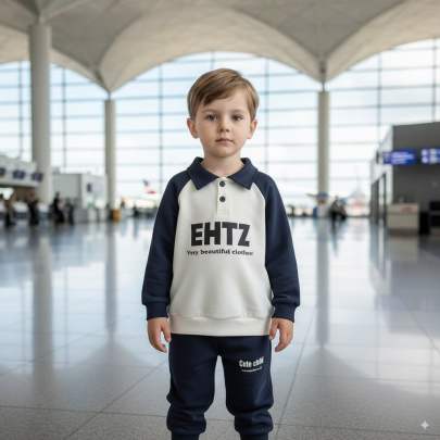Blue Cotton T-shirt with Blue Cotton Pants. 