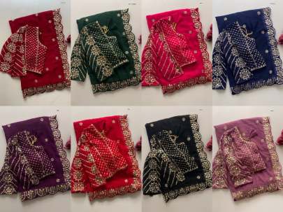 Bollywood BlockBuster Orignal Mirror Design Party wear saree