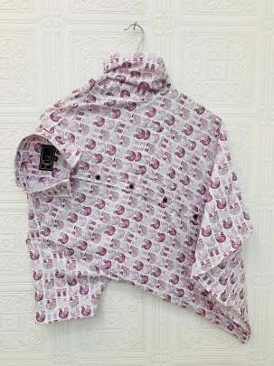 COTTAN FABRIC HALFSLEEV    PRINTED STYLISH SHIRT