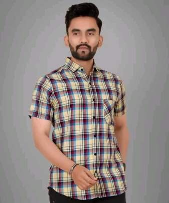 COTTON FABRIC FANCY HALF SLEEVE PRINTED SHIRT Mens Shirt