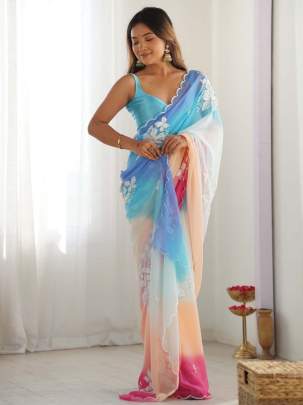EMBROIDERY  WORK  SAREE Party wear saree