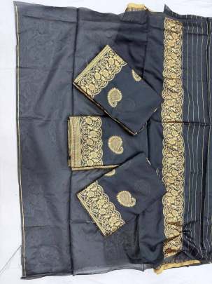 EXCLUSIVE JACQUARD BORDER. Lichi Silk Saree