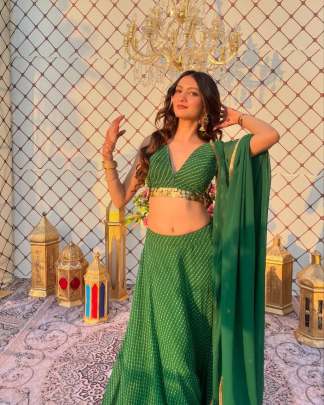 Elegant Bandhani Bliss with Golden Touch Lehenga Choli