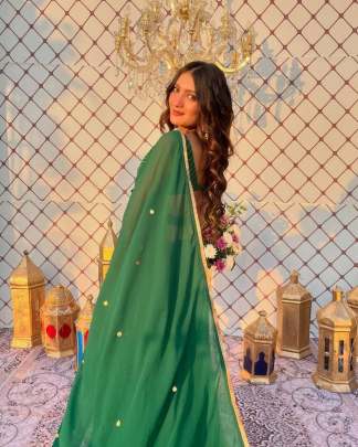 Elegant Bandhani Bliss with Golden Touch Lehenga Choli