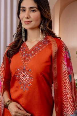 Elegant Straight Kurti Pant Dupatta Set Cotton kurti seat 