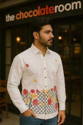 Embroidery Work Shirt Mens Shirt