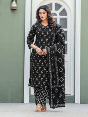 Fully Stiched Cotton  Kurti Pant Dupatta