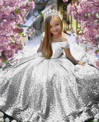 Gorgeous Allover Sequence Work Gown gown