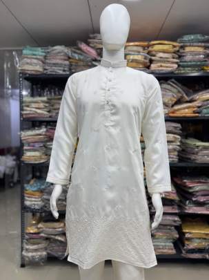 HEAVY EMBROIDERY WORK IN KURTA PYJAMA