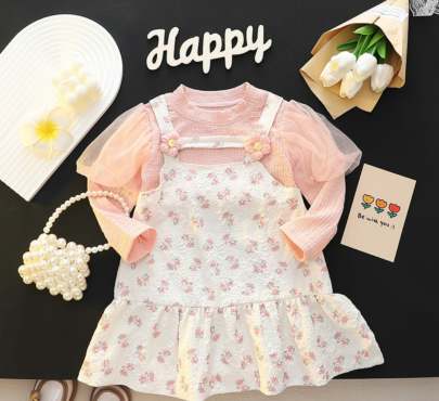 Imported Korean printed stylish cotton frocks for girls 