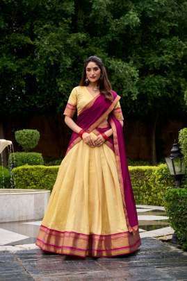 Kanchipuram half saree Half Saree