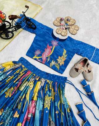 POSITION PRINT EMROIDERY WORK LAHENGA CHOLI  Lehenga Choli