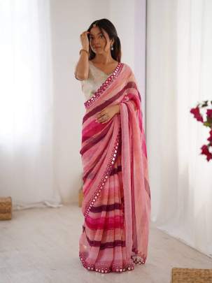 MIRROR LOOK Party wear saree