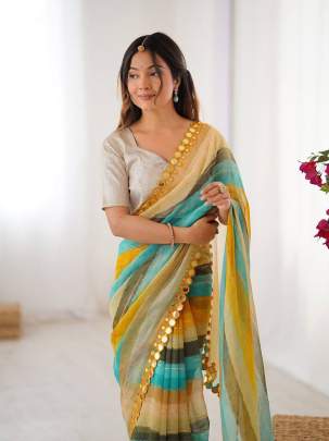 MIRROR LOOK Party wear saree