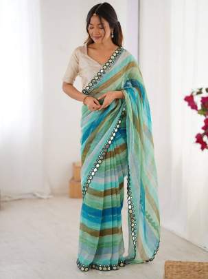 MIRROR LOOK Party wear saree