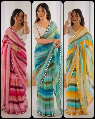 MIRROR LOOK Party wear saree