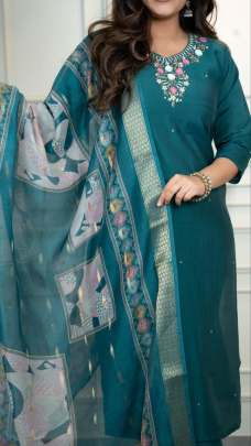 Designer Kurti Pent Dupatta Set Cotton kurti seat 
