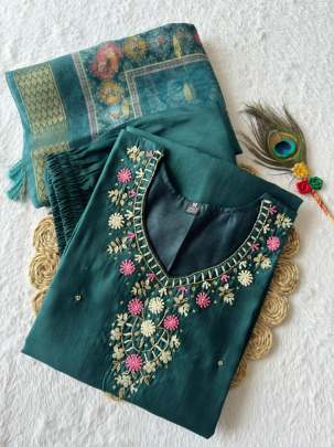 Designer Kurti Pent Dupatta Set Cotton kurti seat 
