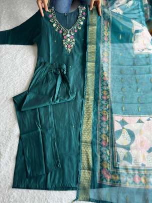 Designer Kurti Pent Dupatta Set Cotton kurti seat 