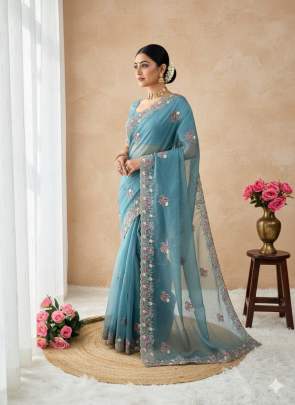 NEW FANCY SOFT CRYSTAL ORGANZA SAREE