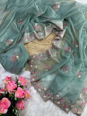 NEW FANCY SOFT CRYSTAL ORGANZA SAREE Designer sarees