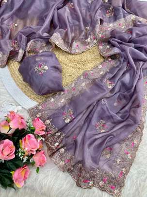 NEW FANCY SOFT CRYSTAL ORGANZA SAREE Designer sarees