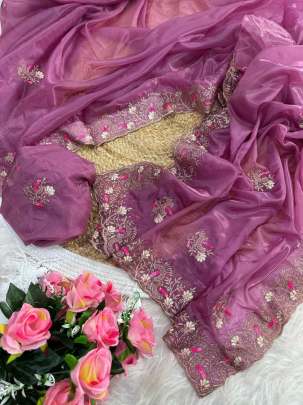 NEW FANCY SOFT CRYSTAL ORGANZA SAREE Designer sarees
