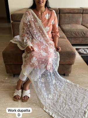 Net Fancy Work Stole Dupatta premium Dupatta