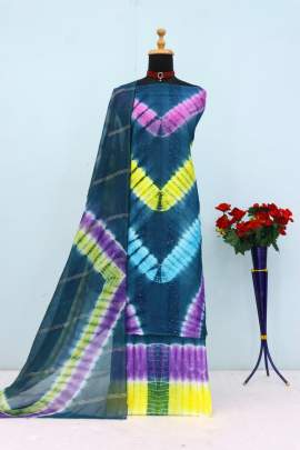 PANCHARANGI pure viscose Cotton Bandhni sequence  work Dress Materail Unstiched Suit for women