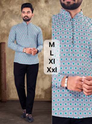 PRINTED STYLISH SHORT KURTA  Mens Short Kurta