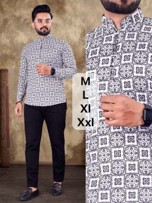 PRINTED STYLISH SHORT KURTA  Mens Short Kurta