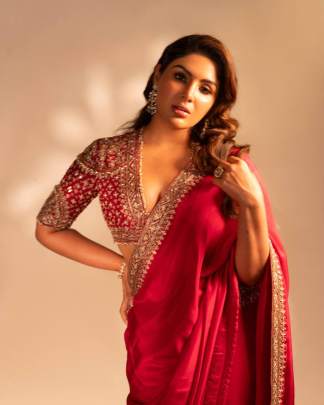FESTIVE SPECIAL RED COLOR SEQUINS SAREE Party wear saree
