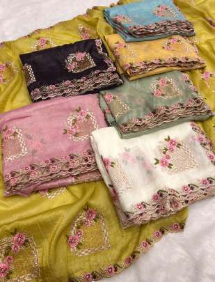  Pure paper silk crush saree