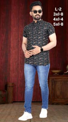  RUBI COTTON WITH FOIL PRINT WITH BEAUTIFUL PATTERN Mens Shirt